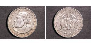 2 Reichsmark 納粹德國 (1933 - 1945) 銀 馬丁·路德