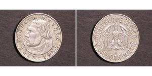 2 Reichsmark 納粹德國 (1933 - 1945) 銀 馬丁·路德