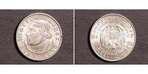 2 Reichsmark 納粹德國 (1933 - 1945) 銀 馬丁·路德