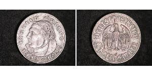 2 Reichsmark 納粹德國 (1933 - 1945) 銀 馬丁·路德
