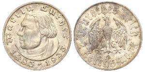 2 Reichsmark 納粹德國 (1933 - 1945) 銀 馬丁·路德