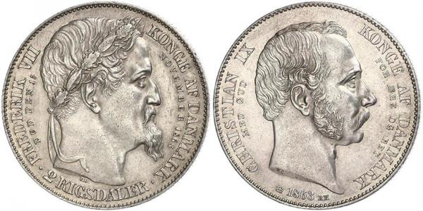 2 Rigisdaler Danimarca Argento 