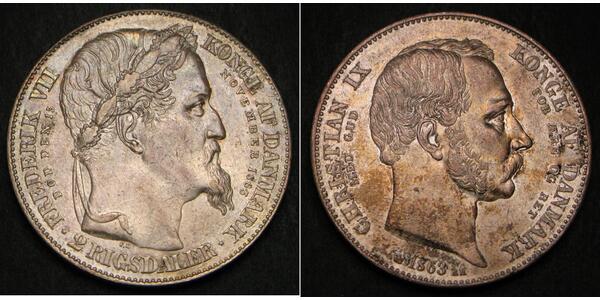2 Rigisdaler Danimarca Argento 