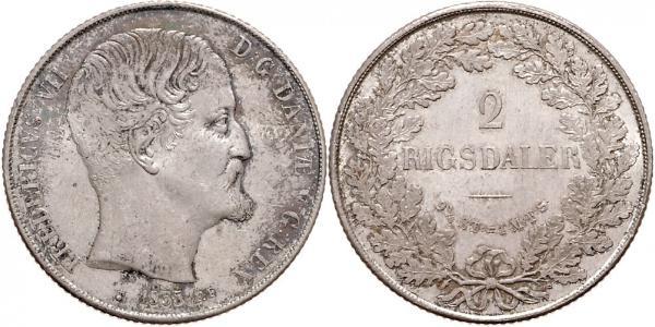 2 Rigisdaler Denmark Silver Frederick VII of Denmark (1808-1863)