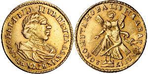 2 Ruble Russian Empire (1720-1917) Gold Peter the Great (1672-1725)