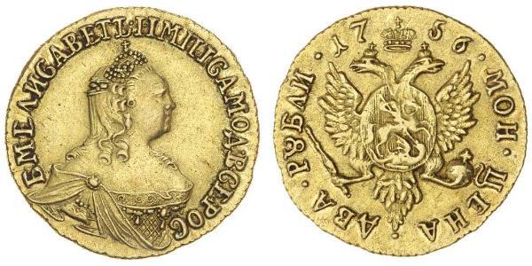 2 Ruble Russian Empire (1720-1917) Gold Jelisaweta I Petrowna (1709-1762)