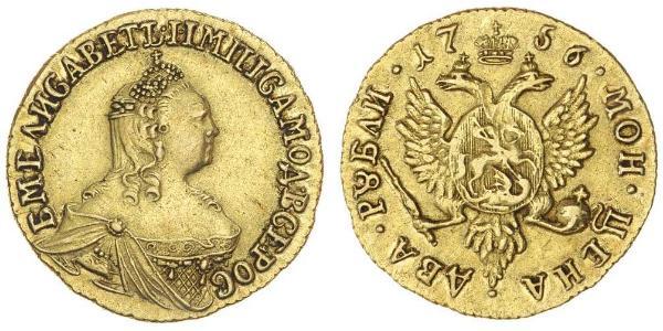 2 Ruble 俄罗斯帝国 (1721 - 1917) 金 Jelisaweta I Petrowna (1709-1762)