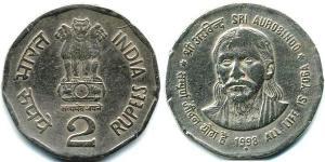 2 Rupee India (1950 - ) Copper/Nickel 