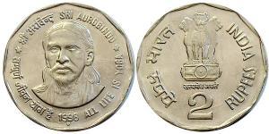 2 Rupee India (1950 - ) Copper/Nickel 