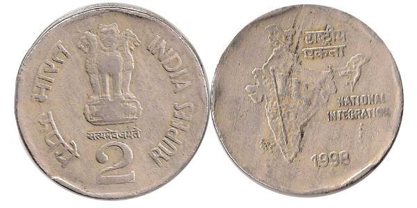 2 Rupee India (1950 - ) Copper/Nickel 
