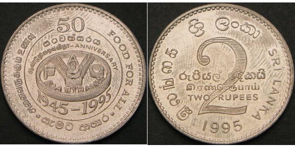 2 Rupee Sri Lanka Cuivre/Nickel 