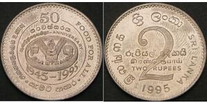 2 Rupee Sri Lanka Níquel/Cobre 