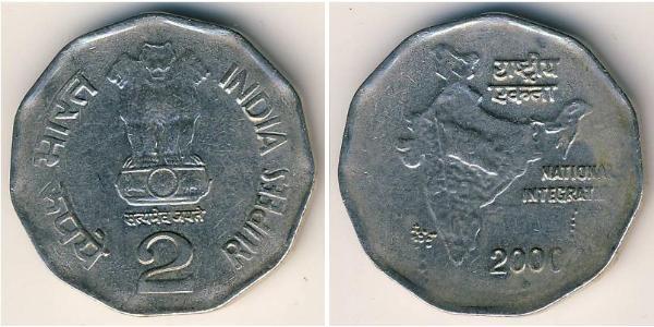 2 Rupee 印度 銅/镍 