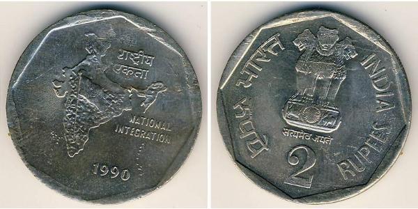 2 Rupee 印度 銅/镍 