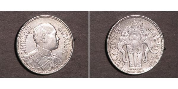 2 Salung / 1/2 Baht Thailandia Argento Vajiravudh (1880 – 1925) 