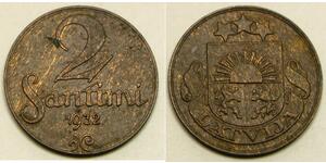 2 Santims Letonia Bronce 