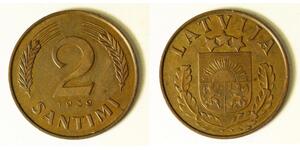 2 Santims Letonia Bronce 