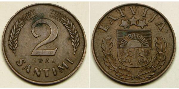 2 Santims Latvia Bronze 