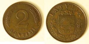 2 Santims Lettonia Bronzo 