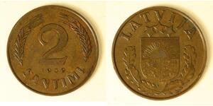 2 Santims Lettonia Bronzo 