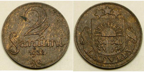2 Santims Lettonia Bronzo 