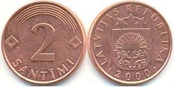 2 Santims Letonia (1991 - ) Cobre/Acero 