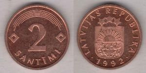 2 Santims Lettland (1991 - ) Kupfer/Stahl 