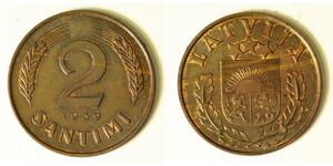 2 Santims Латвия Бронза 