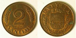 2 Santims Латвія Бронза 