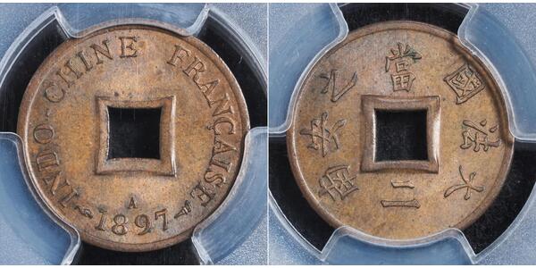 2 Sapeque Indochine française (1887-1954) Cuivre 