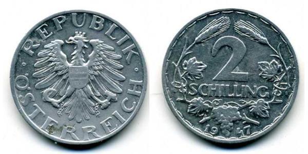 2 Shilling Allied-occupied Austria (1945-1955) Aluminium 