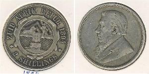 2 Shilling Afrique du Sud Argent Paul Kruger (1825 - 1904)