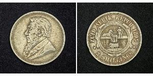 2 Shilling Afrique du Sud Argent Paul Kruger (1825 - 1904)