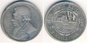 2 Shilling Afrique du Sud Argent Paul Kruger (1825 - 1904)