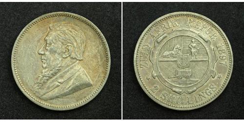 2 Shilling Afrique du Sud Argent Paul Kruger (1825 - 1904)