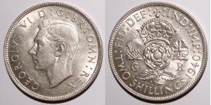 2 Shilling Royaume-Uni Argent George VI (1895-1952)