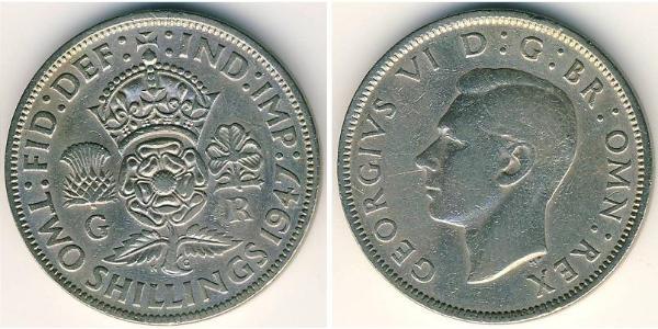 2 Shilling Royaume-Uni Argent George VI (1895-1952)