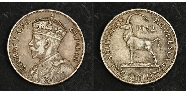 2 Shilling Southern Rhodesia (1923-1980) Argent George V (1865-1936)