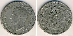 2 Shilling Regno Unito  Argento Giorgio VI (1895-1952)