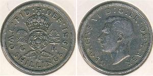 2 Shilling Regno Unito  Argento Giorgio VI (1895-1952)