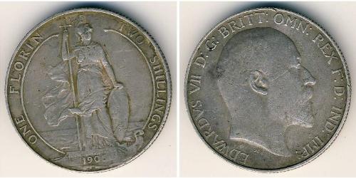 2 Shilling Regno Unito di Gran Bretagna e Irlanda (1801-1922) Argento Edoardo VII (1841-1910)