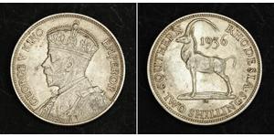 2 Shilling Southern Rhodesia (1923-1980) Argento Giorgio V (1865-1936)