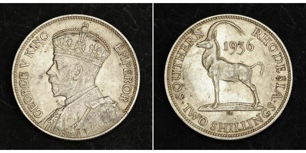 2 Shilling Southern Rhodesia (1923-1980) Argento Giorgio V (1865-1936)