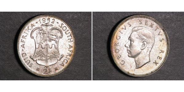 2 Shilling Sudafrica Argento Giorgio VI (1895-1952)