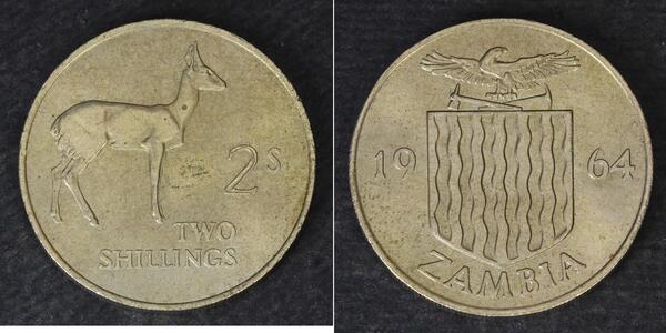 2 Shilling Sambia (1964 - ) Kupfer/Nickel 