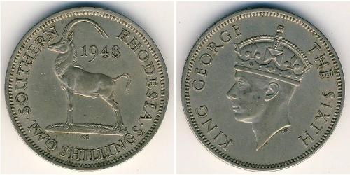 2 Shilling Southern Rhodesia (1923-1980) Kupfer/Nickel Georg VI (1895-1952)