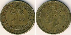 2 Shilling África Occidental Británica (1780 - 1960) Níquel 