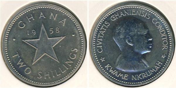 2 Shilling Ghana Níquel/Cobre 