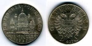 2 Shilling Federal State of Austria (1934-1938) Plata 