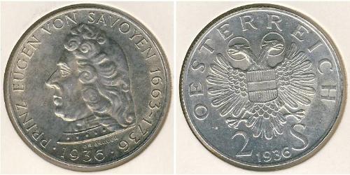 2 Shilling Federal State of Austria (1934-1938) Plata 